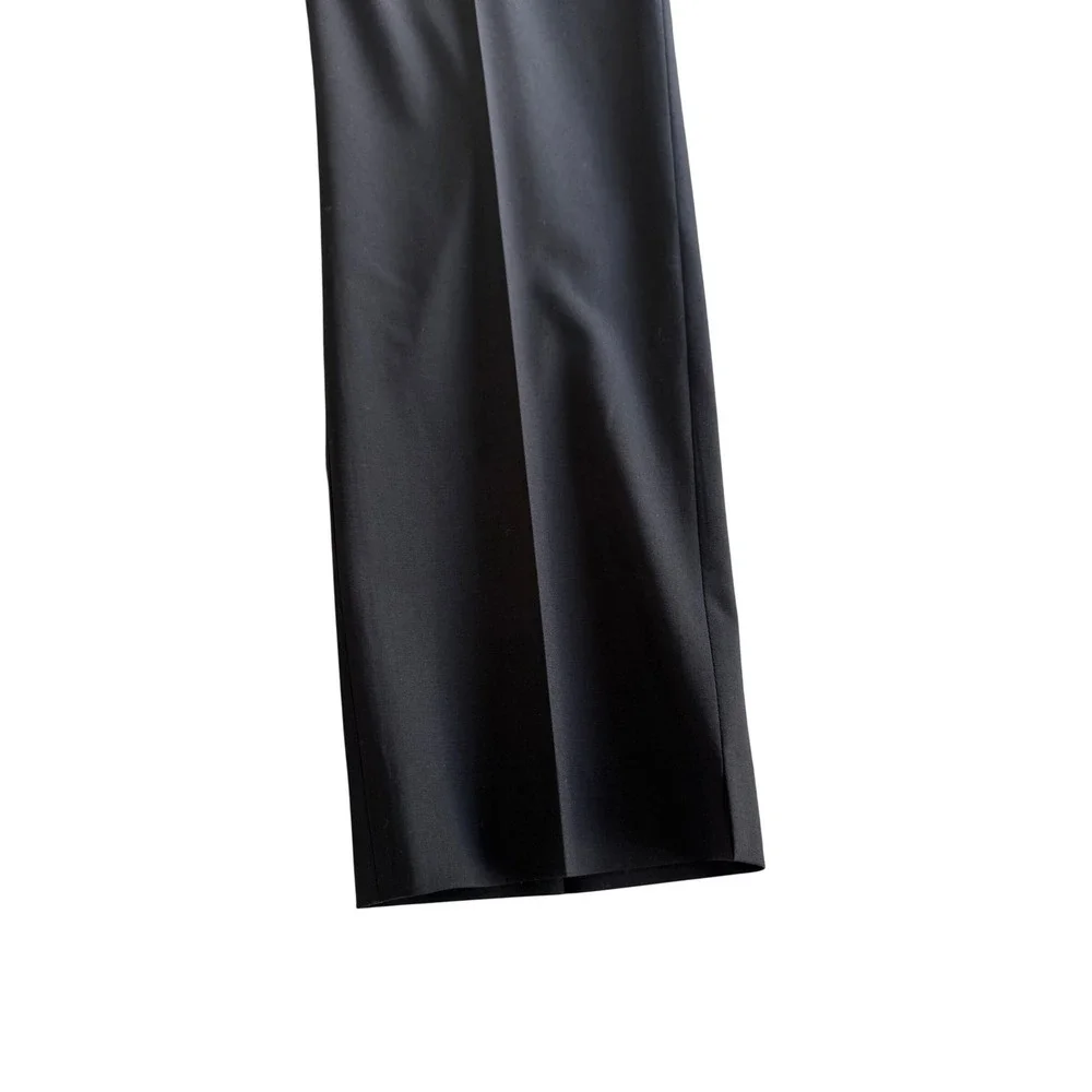 Lafayette 148 Irving Pants 14 Black Stretch Wool Slim Ankle Trousers NWT